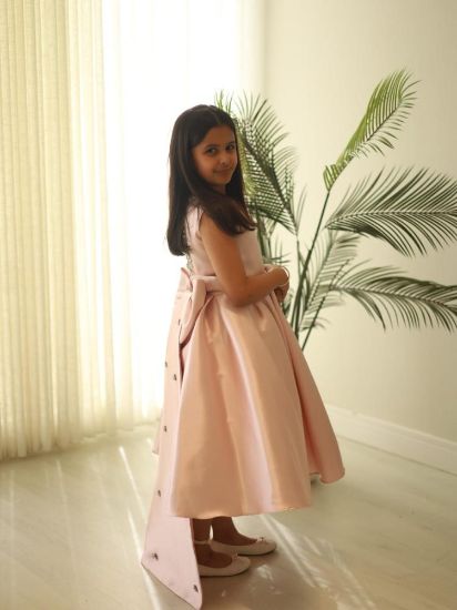 صورة فستان سهرة بيج ذيل وتطريز ملكي